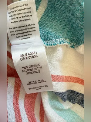 Aventura Organic Cotton Striped Tank Top Medium Sleeveless Boho Coastal thumbnail 8
