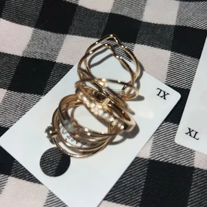 Two sets of stackable goldtone rings size 9 Gold thumbnail 5