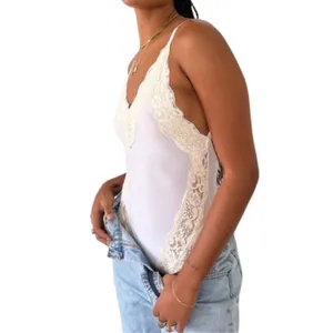 FREE PEOPLE x HAH Bodysuit S Backless Lace Formfiting Retro Feminine Cottage NWT thumbnail 4