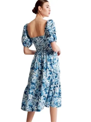 Abercrombie & Fitch Emerson Blue Floral Midi Dress Size XS thumbnail 3
