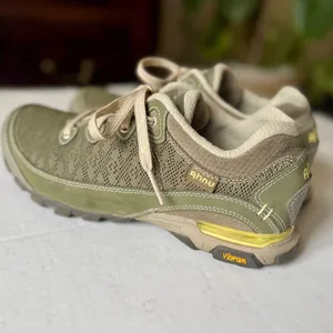 Ahnu Numentum Women Olive Green Mesh Suede Hiking Shoes Vibram Sole 1019233 Sz 8 thumbnail 4