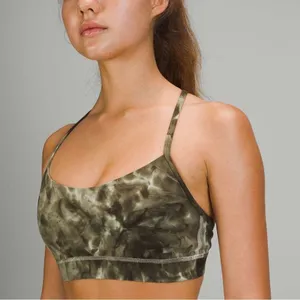 Lululemon Flow Y sports Nulu Bra Diamond Dye Light Sage Medium Olive tie tank thumbnail 1