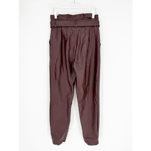 Abercrombie & Fitch Faux Leather Paperbag Waist Skinny Pants Women's S‎ Brown thumbnail 3