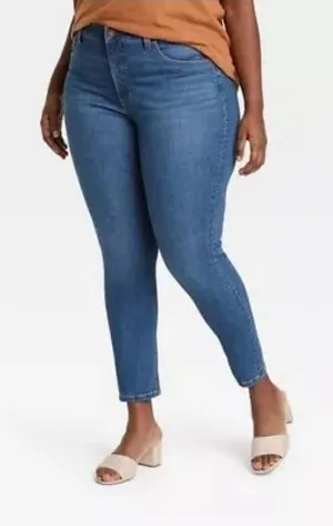 AVA‎ & VIV Women's Plus 26R Dark Wash Mid-Rise Skinny Stretch Jeans thumbnail 1