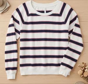 Southern Tide Striped Crewneck Sweater - White Navy Pink thumbnail 1