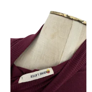 Marine Layer Lexi Mockneck Midi Dress Merlot Ribbed‎ Tencel Soft Stretch Large thumbnail 10
