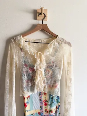 Thirty / Thirty Patchwork Print Dress with Lace Shawl Size S thumbnail 5