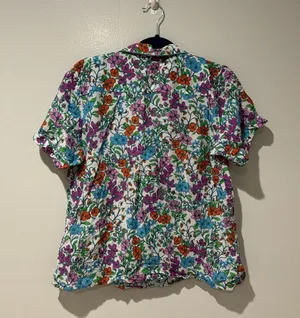 Roller Rabbit Blomst Lulu Pajama Top Only Size L Multi Color Cotton Silk Blend thumbnail 7