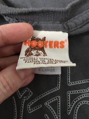 Hooters New Unisex Vintage Long Sleeve T-shirt Embroidery Gray Size XLarge thumbnail 9