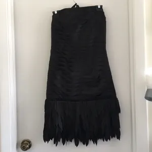 • WHBM • Strapless satin fringe flapper dress size 4 thumbnail 2