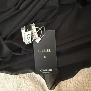 Chartou Ruched Mermaid Gown Black thumbnail 4