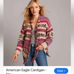 American Eagle Outfitters Patterned Cardigan - Pink and Cream thumbnail 6