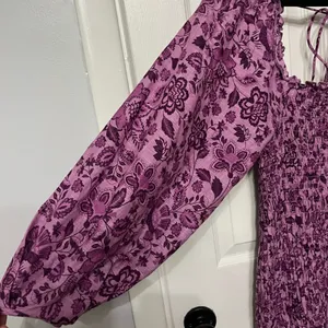 Free People Smock It to Me Long Sleeve Minidress in‎ purple floral XS thumbnail 6