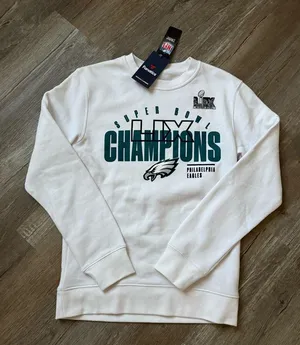 Fanatics Philadelphia Eagles Sweatshirt Crewneck Pullover Fleece White Green Size XS S thumbnail 1