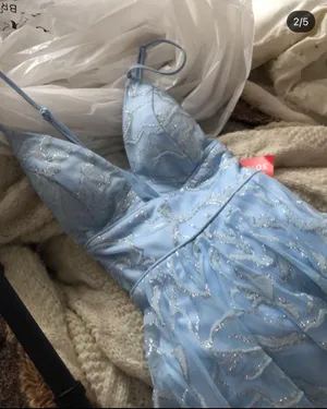 David's Bridal light Blue Prom Dress thumbnail 1