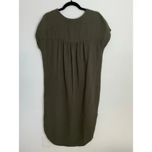 bobi olive‎ green V-neck gauze cotton shift dress size small thumbnail 4