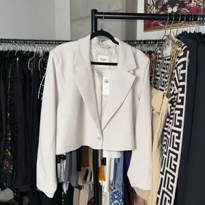 Abercrombie & Fitch Cropped Beige Tailored Blazer Womens XL New NWT Preppy thumbnail 2