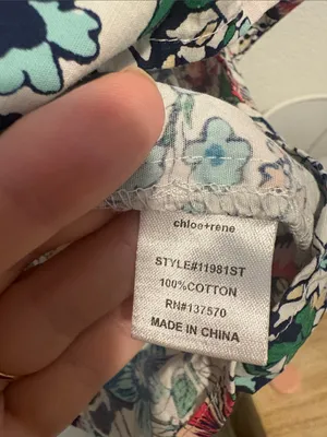 chloe+rene Floral Spaghetti-Strap Dress in Teal & Pink thumbnail 3