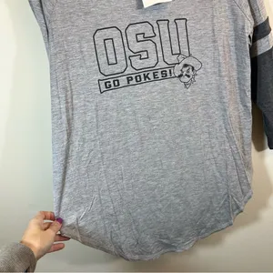 Piko Women’s Gray Oklahoma OSU Pokes Bamboo Top Medium NWT‎ thumbnail 6