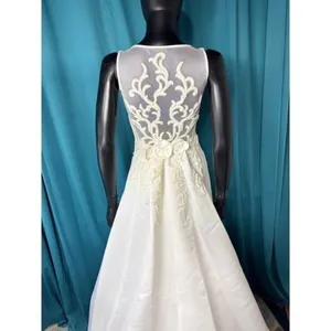 Mon Cheri‎ Bridals Wedding Gown White Embroidered Illusion Back Veil Set Size 10 thumbnail 6
