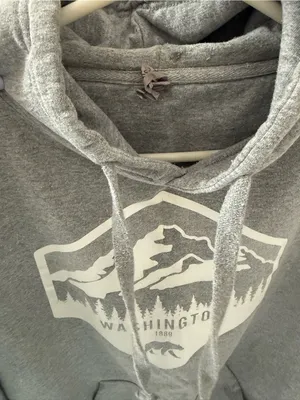 Grey and white Washington state hoodie #outdoorvibes thumbnail 4