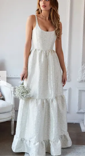 V.chapman The Avery Dress in Light Blue Duchess thumbnail 1