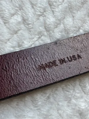 Calvin Klein Leather CK Logo Belt Women's 36 L Italian Saddle Leather Brown USA thumbnail 5
