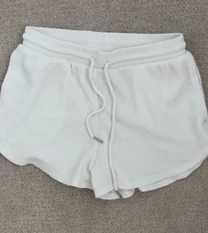 Garage white waffle knit cotton shorts in XS #garage #waffle thumbnail 1
