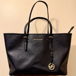 Michael Michael Kors Black Saffiano Leather Tote Bag thumbnail 1