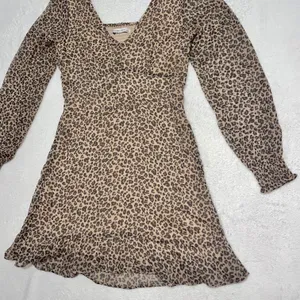 Womens ABERCROMBIE AND FITCH Leopard Cheetah Long Sleeve Mini Dress size Small thumbnail 3