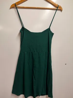 Reformation Abel Ribbed Green emerald Mini Dress Size small thumbnail 6