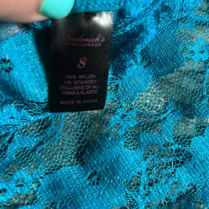 Fredericks of hollyw teal lace bodysuit thumbnail 4