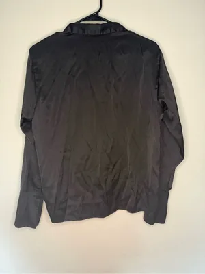 Abercrombie & Fitch Black Satin-Look Blazer Shirt thumbnail 5