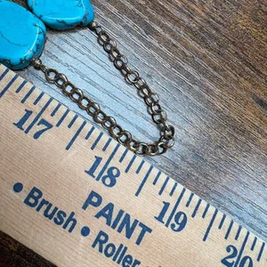 Turquoise and Gold Statement Necklace Blue thumbnail 5
