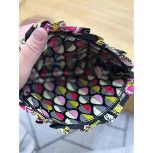 Vera Bradley Floral Cosmetic Bag Zip Closure‎ Black thumbnail 9