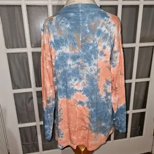 We The Free People Womens Long Sleeve Be Free‎ Tie Dye Shirt Small thumbnail 2