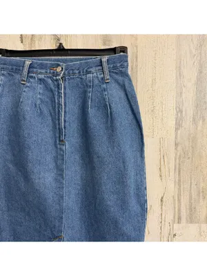 Vintage 90s America America Women's Small Denim Midi Skirt High Waist Skirt thumbnail 5