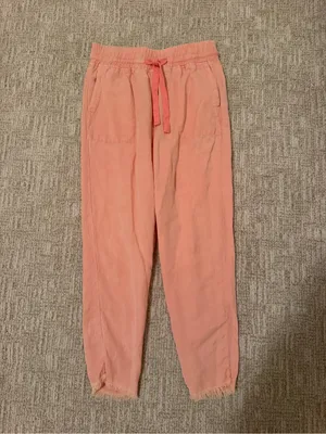 Zara Light Pink Drawstring Linen Blend Pants thumbnail 5