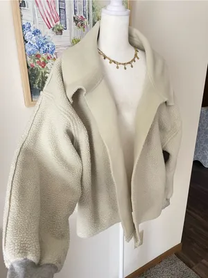 Free People We the Free Elk Mountain Fleece Sweater *Altered Jacket* Medium thumbnail 2