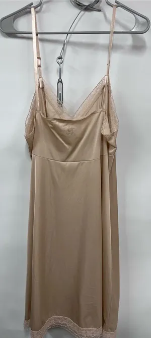 Vanity Fair Vtg Silky Lace-Trim Slip Dress in champagne - Women Intimates size 40 Nylon thumbnail 1