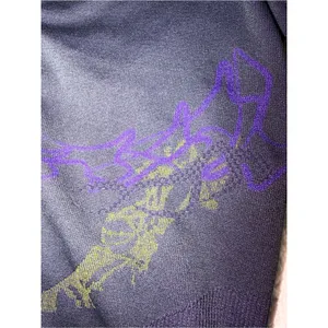Gymshark Printed Seamless Zip Up Jacket Small Purple Black thumbnail 4