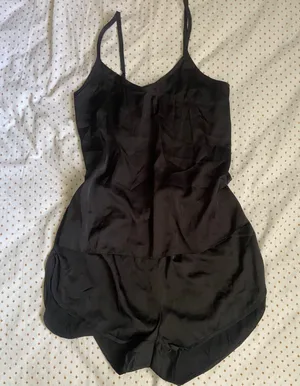 Black Silky Sleep Set Size M thumbnail 4