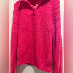Love‎ For Humanity Bright Pink Half Zip Knit Sweater Size M thumbnail 3