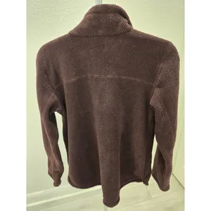T.S. Women's S Burgundy Teddy Fleece 1/4 Snap Pullover Sweatshirt NWT MSRP $64 thumbnail 4