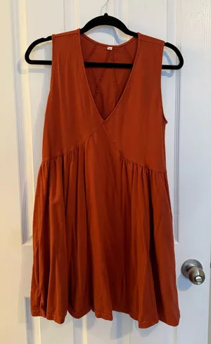 Burnt Orange Babydoll Dress thumbnail 1