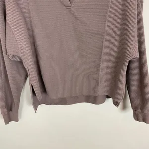 Nike Yoga Dri-Fit Luxe Cover-Up Shirt‎ Women Long Sleeve Henley Size Medium Knit thumbnail 11