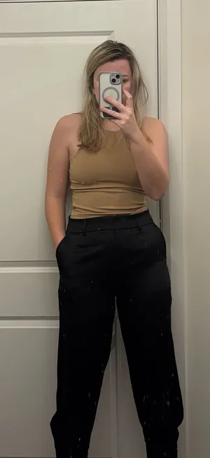 Express black satin pants thumbnail 1