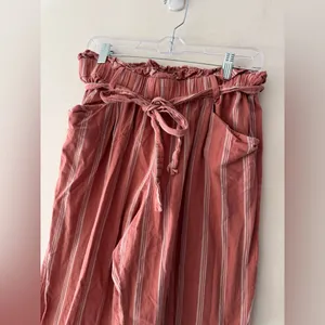 Thread & Supply Pink and White Linen‎ Paperbag Pants thumbnail 2