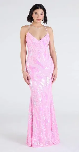 Windsor Iridescent Sequin Lace-Up Dress thumbnail 3