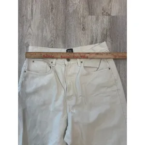 BDG Urban Outfitters High-Rise Baggy Jeans Off-White Cream Raw Hem‎ Size 31 thumbnail 5